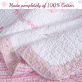 thumbnail image 3 of Cozy Line Home Fashions Ensemble de Literie Champ de Marguerites, Fleurs Roses Blanches Brodées Patchwork Réel 100 % Coton Réversible, 3 of 5