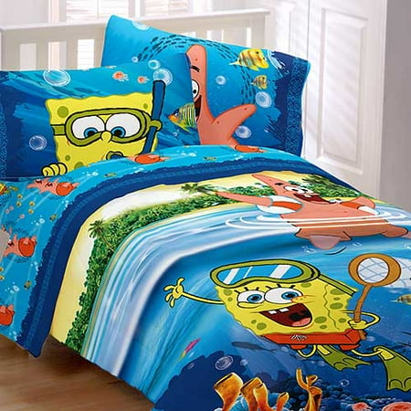 Spongebob Squarepants Sea Adventure 4pc Full Bed Sheet Set