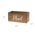 thumbnail image 5 of Mod Lighting and Decor Rectangular Wooden "Mail" Printed Accent Box - 11.5" - Brown and White, 5 of 9