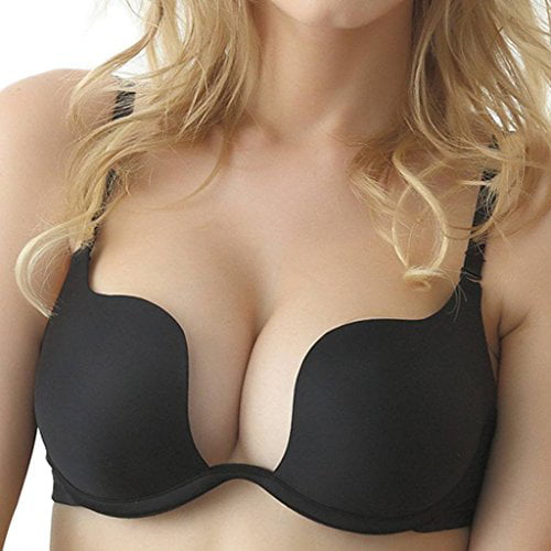 Women Push-Up Bra 9 colors Seamless Wireless Padded Plunge Pure color Bra AAABCD