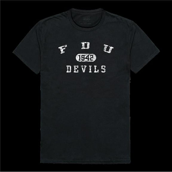 Fairleigh Dickinson University Knights Distressed Arch College T-Shirt, Black - Extra Large