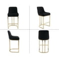 thumbnail image 4 of Dayalane Counter Height Bar Stools Set of 2, Velvet Upholstered Kitchen Barstools with Back and Gold Base, 26 " Modern Elegant Island Chairs for Restaurant Bar Dining Room, Black, 4 of 9