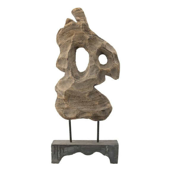 A&B Home Abstract Wooden Statue with Base 13.4" x 4.5" x 30.5"