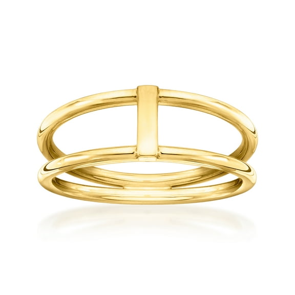 Ross-Simons Italian 10kt Yellow Gold Open-Space Bar Ring, Women's, Adult