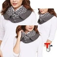 thumbnail image 4 of Women's Winter Warm Button Accent Cable Knit Infinity Scarf - YS3680 (Gray-SC801), 4 of 6