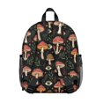 thumbnail image 3 of Mushroom and Eye Black Pattern Backpack for School, Cute School Bag with Adjustable Shoulder Straps and Padded Back, 13.8"x11.4"x6", 3 of 5