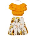 thumbnail image 2 of Big Girls' Off Shoulder Ruffle Crop Top Skirt Summer Easter Holiday Set Outfit Mango WT 8 (J21KS30S), 2 of 4