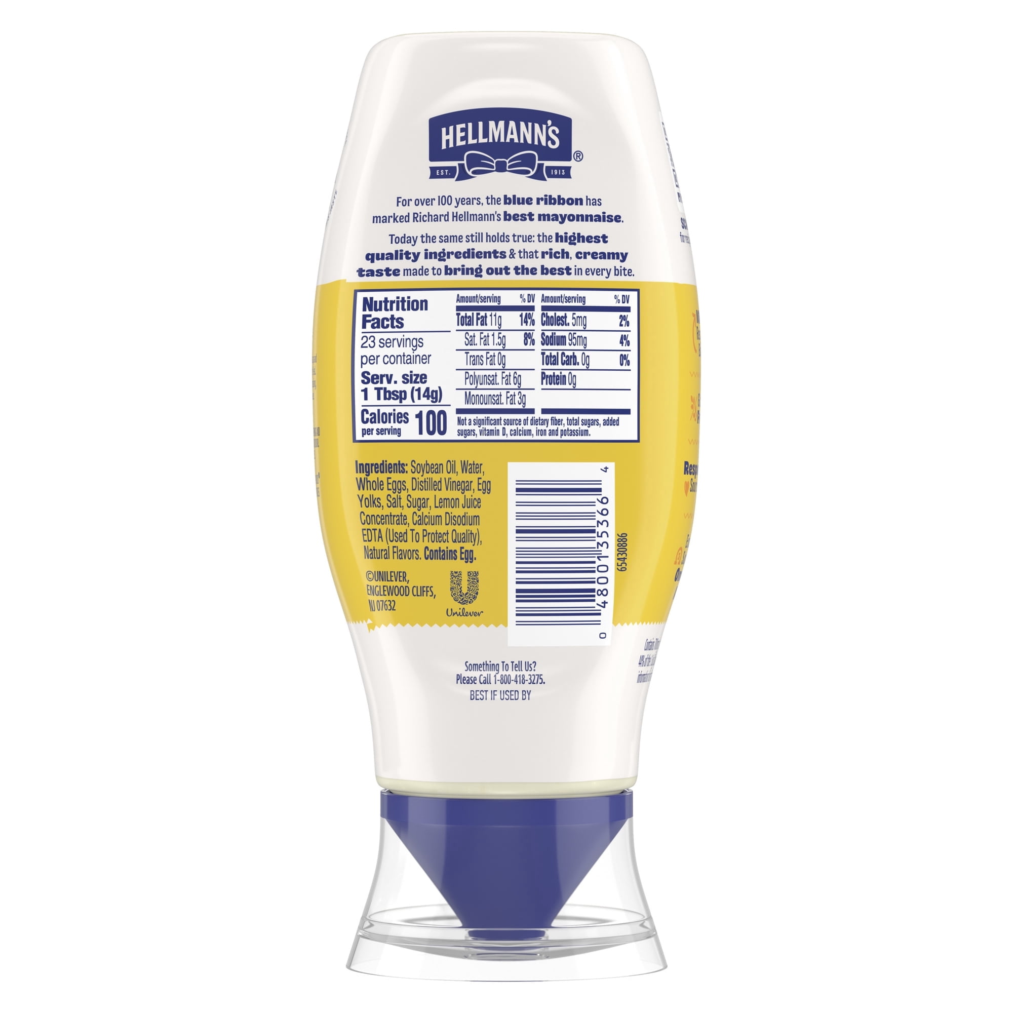 Hellmann's Real Mayonnaise, Sandwich Spread Condiments, 11.5 fl oz