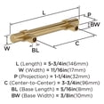 thumbnail image 3 of Amerock Central 3-3/4 inch (96mm) Center-to-Center Champagne Bronze Cabinet Pull, 25 Pack, 3 of 4