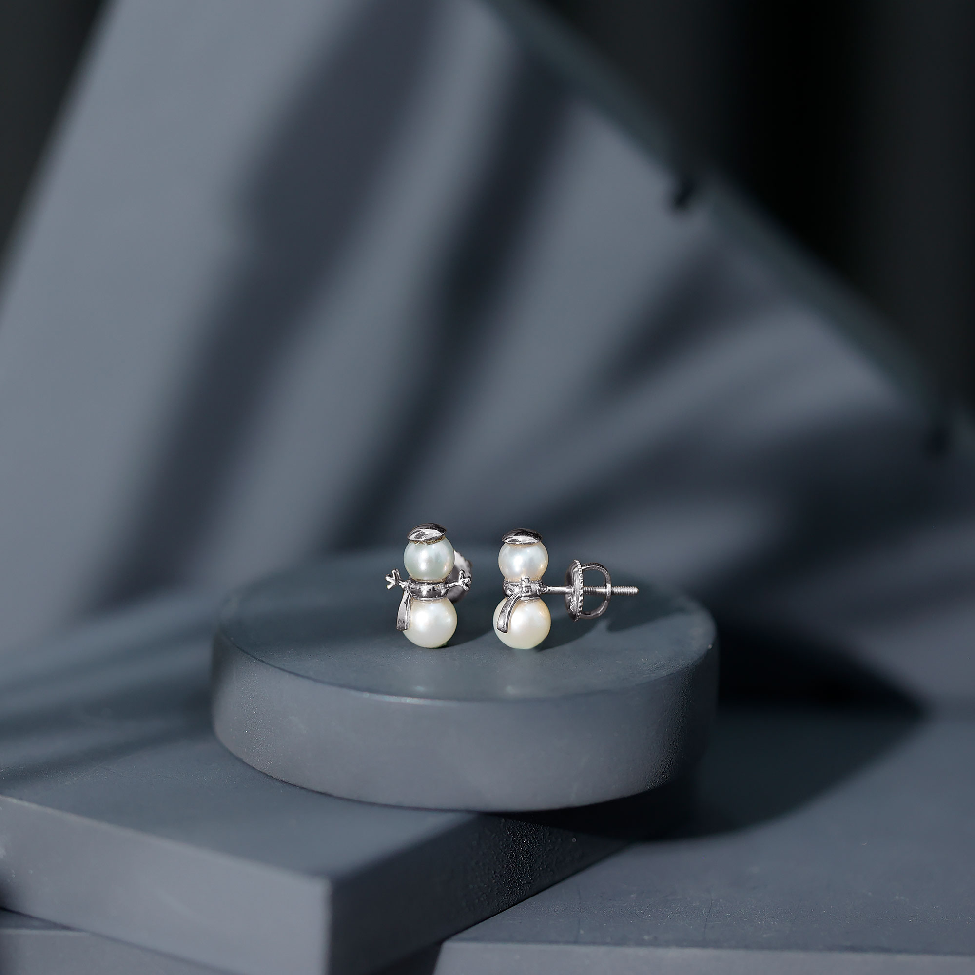 Freshwater Pearl 925 Silver Stud Earrings – AAA Grade Semi Round Multi Color (Natural)