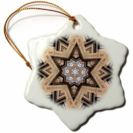 Architectural Star - 3dRose Architectural Star of David - Judaism star of David architecture design - Snowflake Ornament, 3-inch