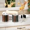 thumbnail image 4 of Yayeee 2 Pack Qtip Holder Bathroom Cotton Swab Canister with Lid Clear Dispenser Set, Navy Blue Stripes, 4 of 6