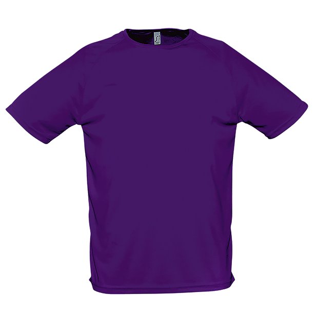 SOLS - Camiseta de deporte transpirable de manga corta para hombre - Modelo Sporty (Púrpura Oscuro)