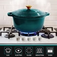 thumbnail image 5 of MÜELLERHOME DuraCast 6 Quart Enameled Cast Iron Dutch Oven Pot with Lid, Heavy-Duty, Oven Safe up to 500° F & Across All Cooktops, Wedding Registry Ideas & Gifts, Emerald, 5 of 5