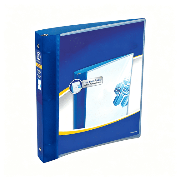 CCOCC Flexible View 3 Ring Binder,1" Round Rings,1 Blue Binder Folders