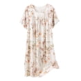 thumbnail image 1 of Chemise de Nuit pour Femmes, Manches Courtes à Col Rond Imprimé, Robe d'Allaitement, Rayonne Spandex Douce, Robe de Détente Longueur Genou, 1 of 5