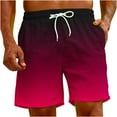 thumbnail image 6 of S-5XL Beach Shorts for Men Big & Tall Clearance with Pockets and Drawstring Elastic Waist Plus Size Wide Leg Gradient Printed Loose Loungewear Short, 6 of 8