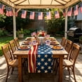 thumbnail image 2 of Memorial Day Saving!4th of July Decorations, Independence Day Table Flag Red White Blue Star Striped Floral Print Dining Table Decoration, 2 of 7