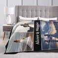 thumbnail image 5 of Customized Photo Blanket for Couples, Personalized Blankets with Name Image Logo Gifts for Husband/Wife, Gift for Wife Husband Her Him Anniversary Wedding, White, 40"x50" Blankets, 5 of 5
