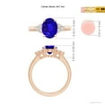 thumbnail image 4 of Angara Natural 1.9 Ct. Tanzanite with Diamond Classic Ring in 14K Rose Gold for Women (Ring Size: 12), 4 of 9
