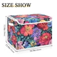 thumbnail image 5 of Yayeee Collapsible Storage Bin with Lid Fabric Closet Decorative Basket with Handles, Serene Floral Pattern, 5 of 7