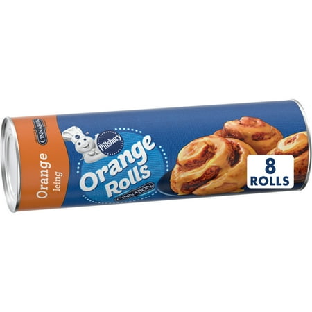 Pillsbury Orange Rolls with Cinnabon Cinnamon and Orange Icing, 8 Count, 13.9 oz