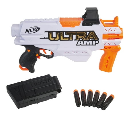 Nerf Ultra Amp Motorized Blaster, 6-Dart Clip, Includes 6 Darts, Toys for Kids Ages 8+