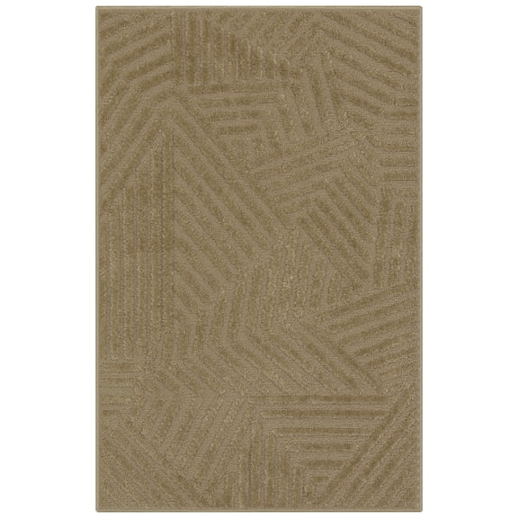 Maples Rugs Sansa Modern Geometric Indoor Washable Accent Rug, 30" x 46", Tan