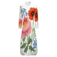 thumbnail image 5 of Beautiful Floral Summer Bouquet Art Shirt Dress Long Sleeve Street Fashion V Neck Oversized Casual Dress Women Evening Dress, 5 of 7