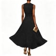 thumbnail image 4 of Levmjia Women's Dress Polka Dot Print Sleeveless Summer Dress Elegant Evening Party Gown with Belt, 4 of 5