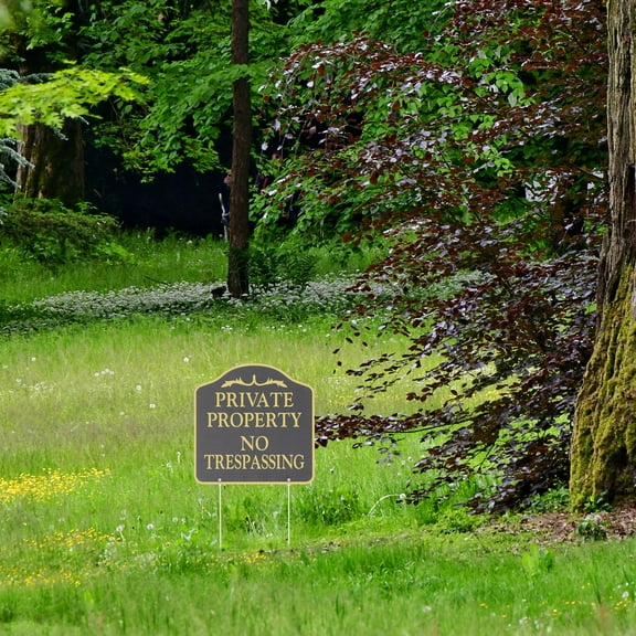 IBASETOY Outdoor Private Property Sign Metal No Trespassing Yard Security Stake