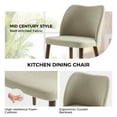 thumbnail image 4 of Upholstered Dining Chairs Armless Side Chairs Set of 6 Solid Wood Legs Curved Backrest Living Room Kitchen Restaurant Beige, 4 of 9