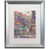 Trademark Fine Art "Homes" Canvas Art by Josh Byer, White Matte, Silver Frame