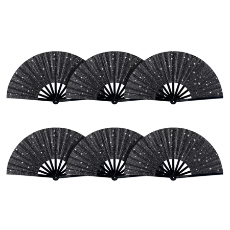 

6Pcs Hand Fan Folding Handheld Fan Vintage Retro Chinese Folding Fan for Women Mens Club Party Performance Decoration