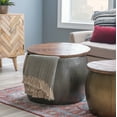 thumbnail image 5 of Powell Wesmar Metal Indoor Drum Accent Table with Storage, 18.5" Tall, Pewter, 5 of 17