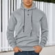 thumbnail image 1 of MHFRRA Sudadera con Capucha de Manga Larga para Hombre, Estilo Informal, Deportivo, Holgado, de Color Liso Gris, 1 of 8