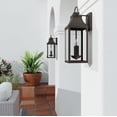 thumbnail image 2 of Capital Lighting 946421OZ Bradford Clear Glass Outdoor Wall Lantern, 2-Light 120 Total Watts, 21" H x 7" W, Oiled Bronze, 2 of 15