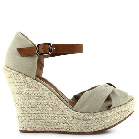 Series Sand Wedge - Ceresnia Adult Sand Ankle Strap Closure Wedge Trendy Sandals