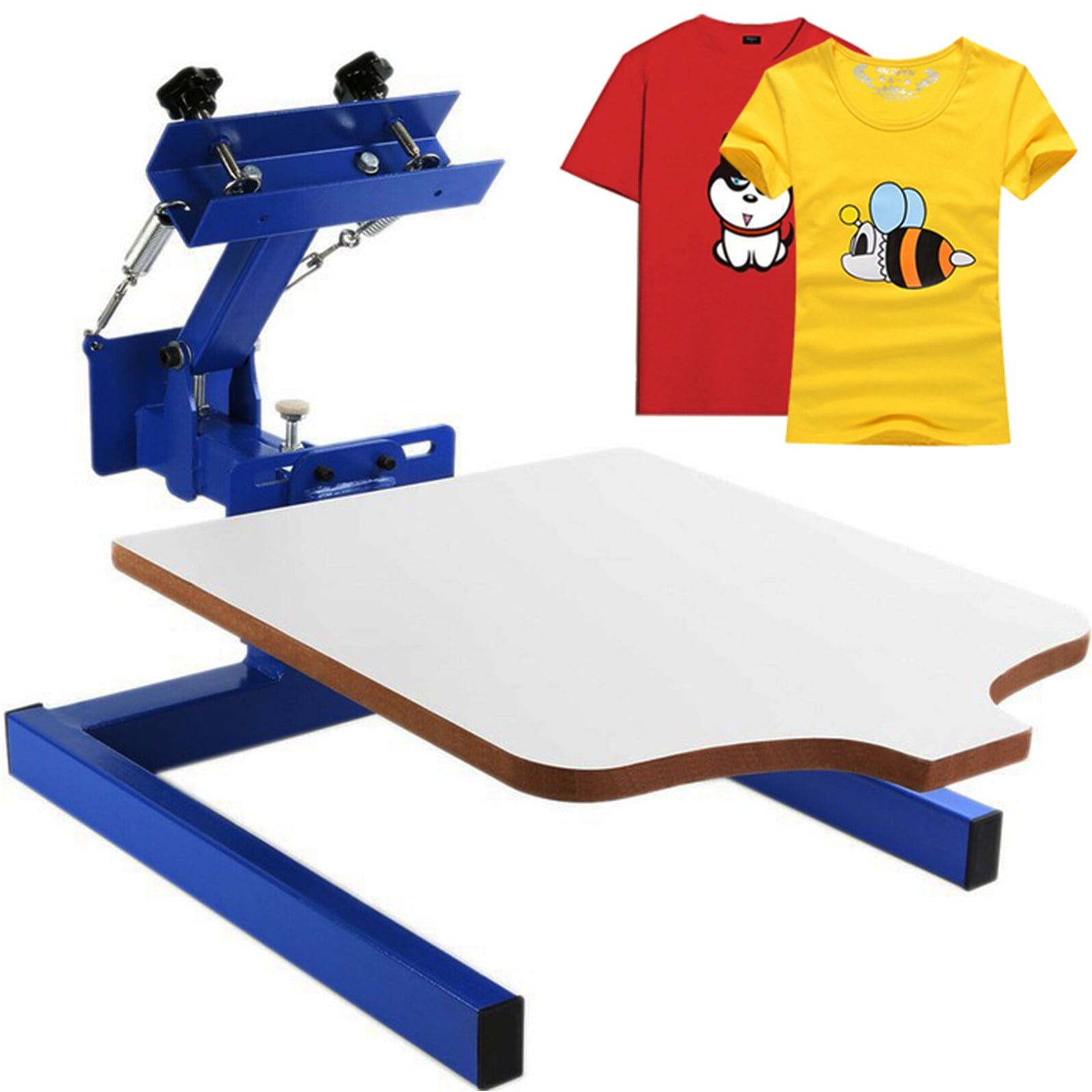 VEVOR Screen Printing Machine 17.7x21.7Inch Screen Printing Press 4 Color 2 Station Silk Screen Printing for T-Shirt DIY Printing Removable Pallet 