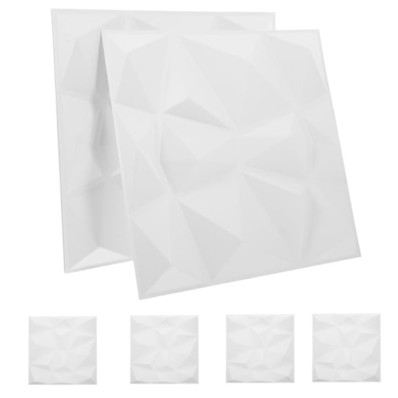 Raindrops White 3D Wall Panels for Office 6Pcs 11.87X11.79X0.79In
