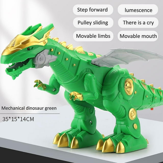 Dinosaurio eléctrico de juguete para niños, dinosaurio caminante con luz