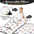 thumbnail image 3 of Multicolor Cat White Pattern Teens Toddler Nap Mat with Pillow, Sleeping Mat Bag for Preschool Daycare 50"x20", 3 of 6