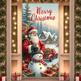 thumbnail image 3 of Festive Christmas Train Banner Holiday Decoration Snowy Scene with Santa for Winter Celebration Outdoor Decoration Holiday Party, 3 of 9