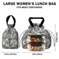thumbnail image 5 of Pioneer Flower Floral Print Pattern Drawstring Lunch Bag Women - Drawstring Lunch Bag Insulated for Work Office - Stain-Resistant Large Lunchbags for Women with Multi-Pockets, 5 of 6