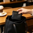 thumbnail image 6 of yulier Leather Squeeze Coin Purse Change Holder for Men Women, Small Makeup Bag for Purse, Mini Portable Storage Pouch for Charging Cables, Earbuds, Lipsticks - 4.7"x4.5", Black, 6 of 6
