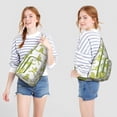 thumbnail image 3 of Cartoon Frog Sling Backpack - Whimsical Frog & Flower Print Design, Compact Lightweight Daypack for Cycling & Photography, 3 of 3