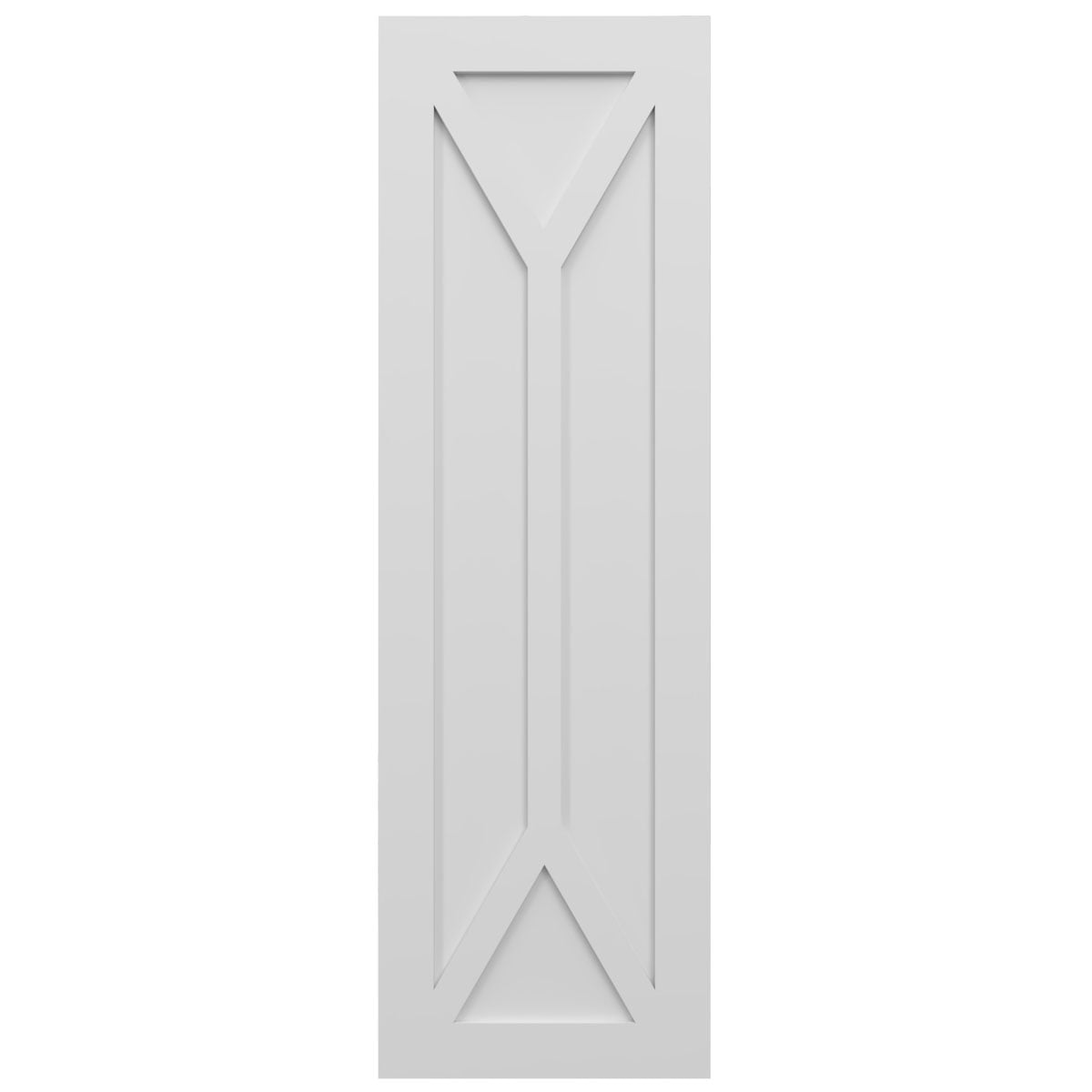 18"W x 76"H True Fit PVC San Carlos Mission Style Fixed Mount Shutters, White (Per Pair - Hardware Not Included)