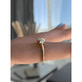 thumbnail image 3 of ESTE ORIGIN 0.48Ct Lab Grown Trillion Cut Diamond Curved Wedding Ring, 1.8mm Delicate Band in 18K Yellow Gold for Women, 3 of 7