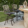 thumbnail image 3 of GDF Studio Fonzo Outdoor Cast Aluminum Swivel 29.5 Inch Barstools, Set of 2, Bronze, 3 of 8