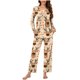 thumbnail image 4 of Puntoco Pijama para mujer, conjunto de pijama informal con cuello en V y pantalones largos con estampado navideño, 4 of 5